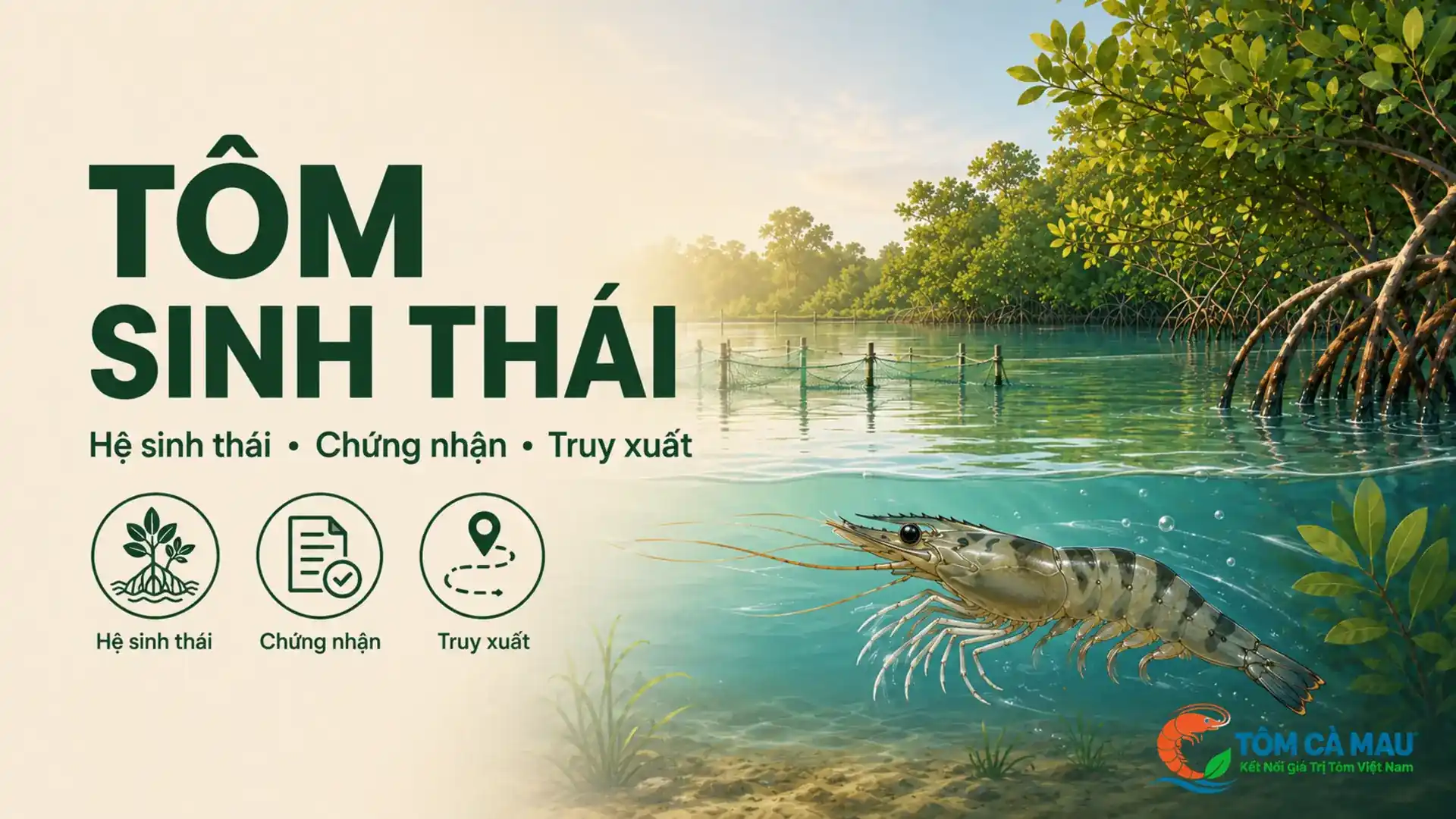 Tôm sinh thái trong hệ thống rừng ngập mặn Cà Mau